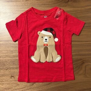 First Impressions red short sleeve holiday bear shirt Size 3T